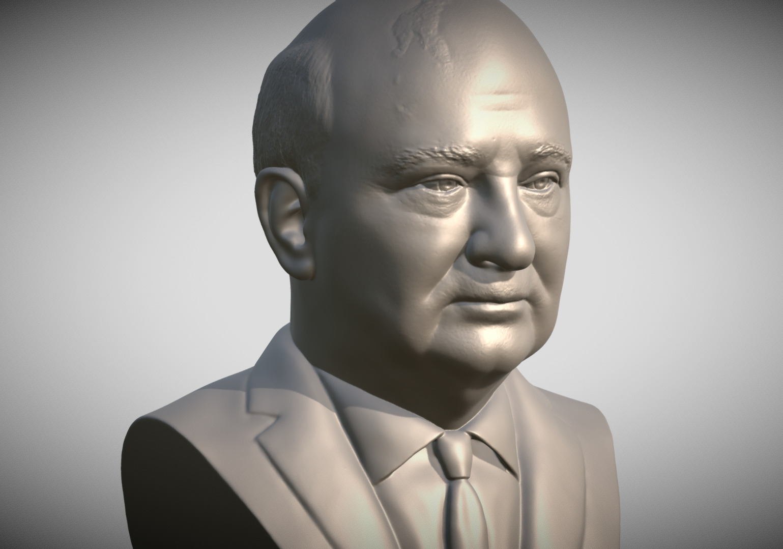 Mikhail Gorbachev bust 3D printing ready stl obj formats 3D print model_3