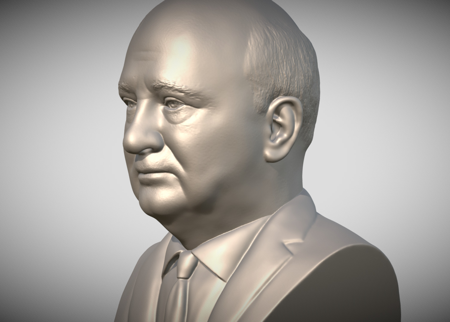 Mikhail Gorbachev bust 3D printing ready stl obj formats 3D print model_2