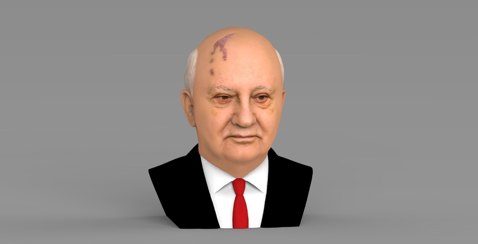 Mikhail Gorbachev bust ready for full color 3D printing 3D print model_9