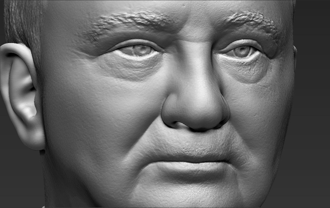 Mikhail Gorbachev bust ready for full color 3D printing 3D print model_41