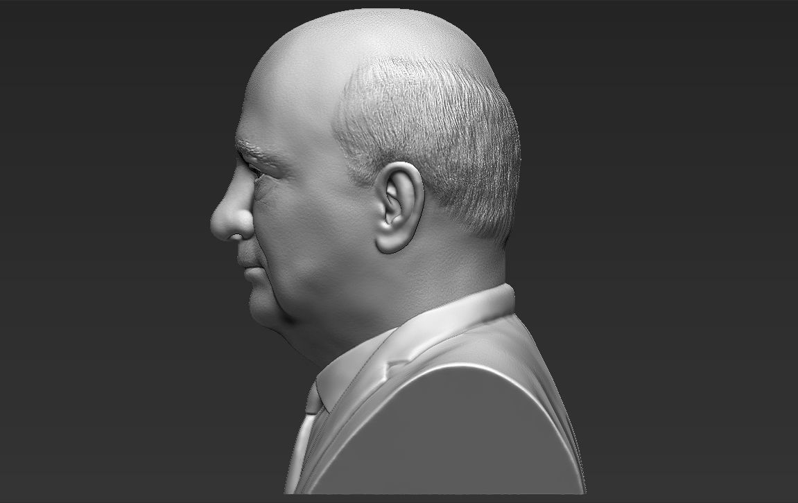 Mikhail Gorbachev bust ready for full color 3D printing 3D print model_28