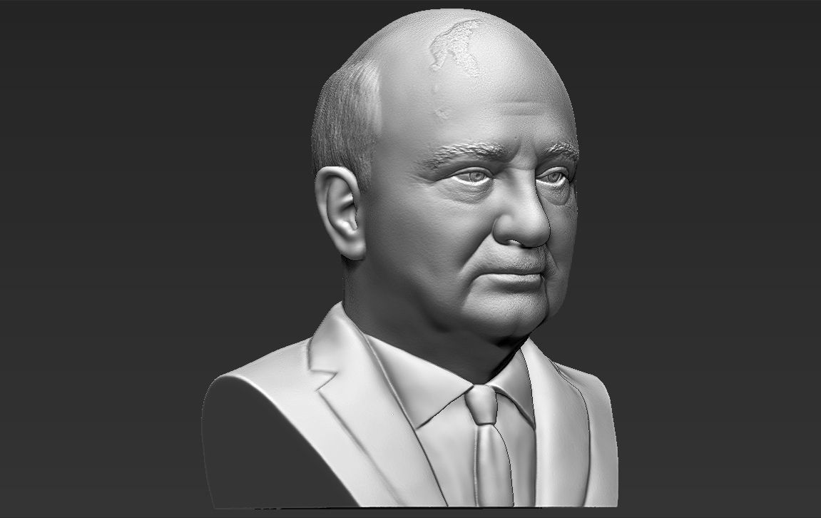 Mikhail Gorbachev bust ready for full color 3D printing 3D print model_34