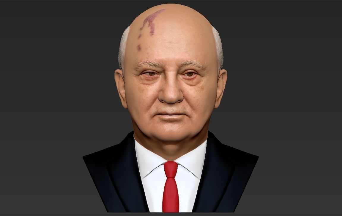Mikhail Gorbachev bust ready for full color 3D printing 3D print model_17