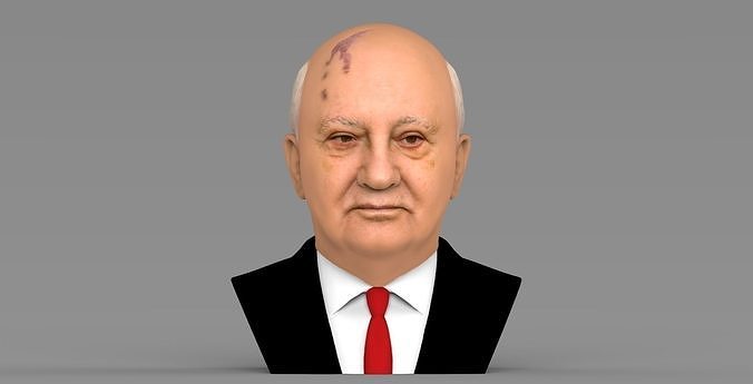 Mikhail Gorbachev bust ready for full color 3D printing 3D print model
