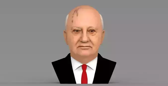 Mikhail Gorbachev bust ready for full color 3D printing 3D print model