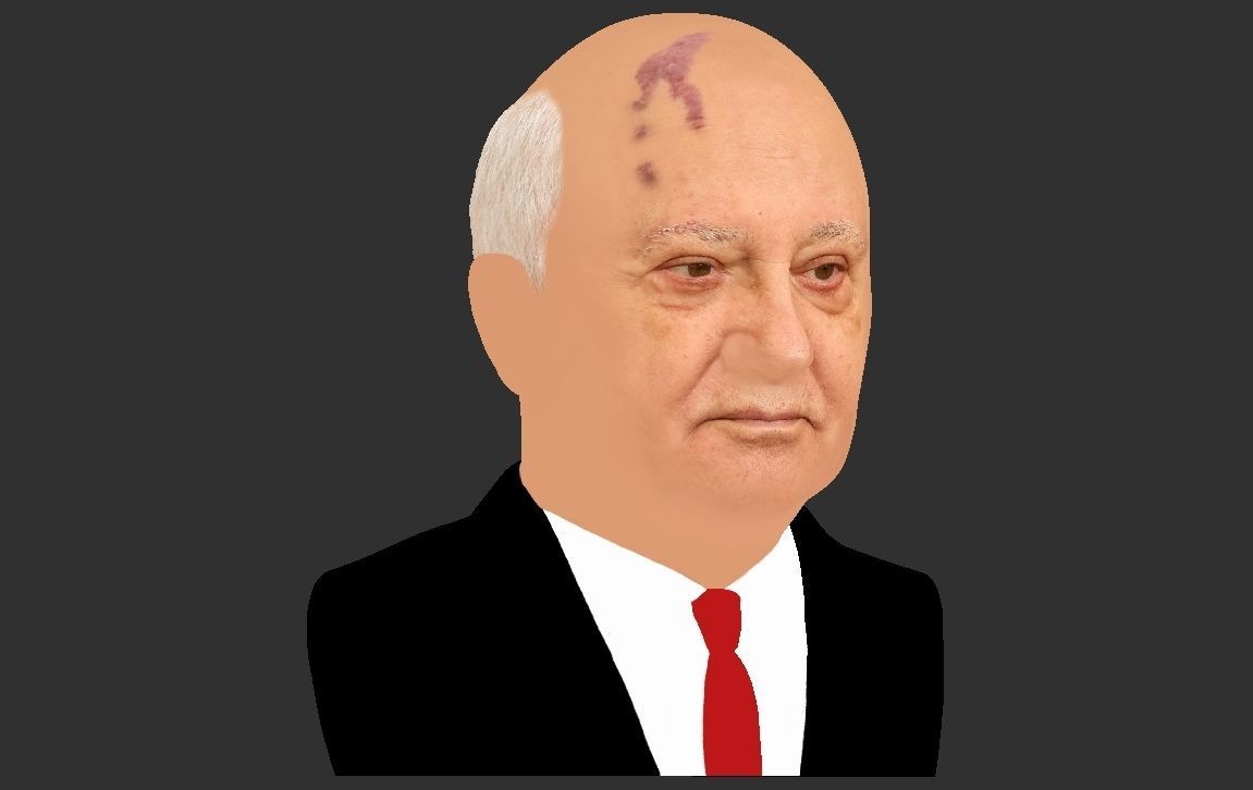 Mikhail Gorbachev bust ready for full color 3D printing 3D print model_22