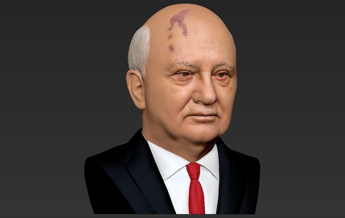 Mikhail Gorbachev bust ready for full color 3D printing 3D print model_19