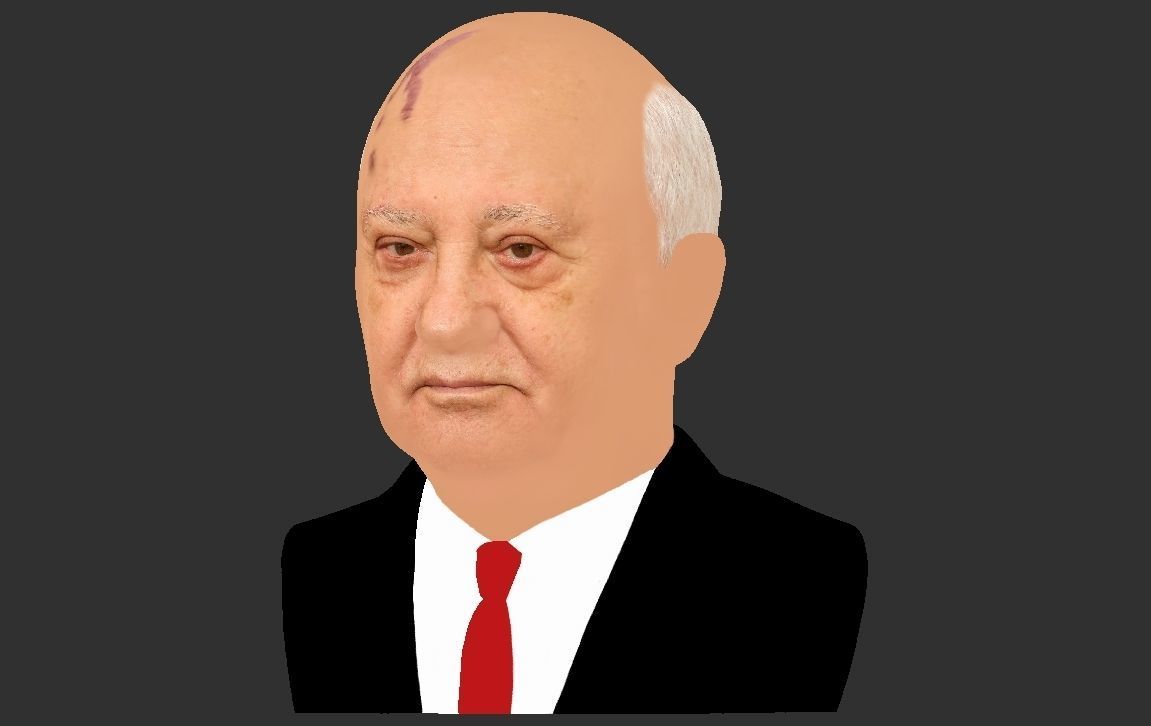 Mikhail Gorbachev bust ready for full color 3D printing 3D print model_21