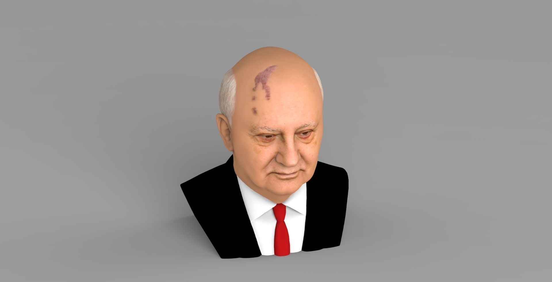 Mikhail Gorbachev bust ready for full color 3D printing 3D print model_10