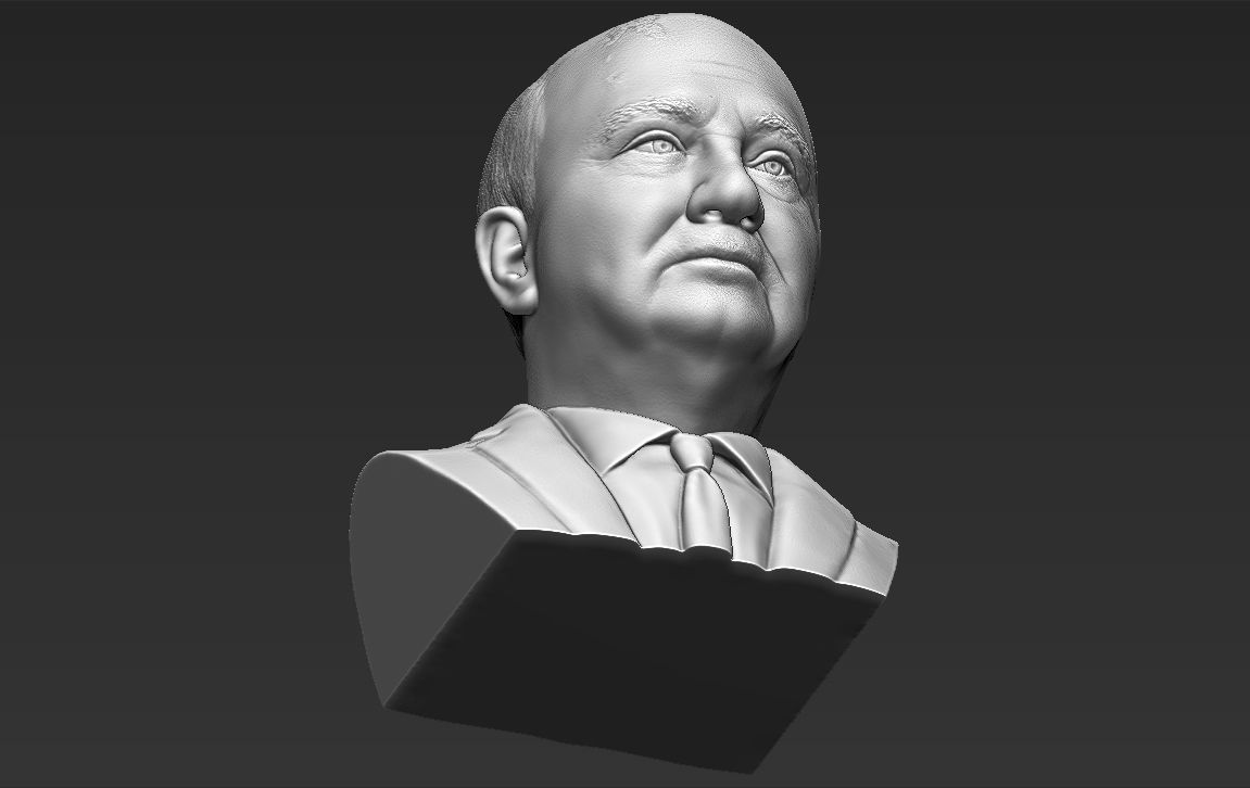 Mikhail Gorbachev bust ready for full color 3D printing 3D print model_45