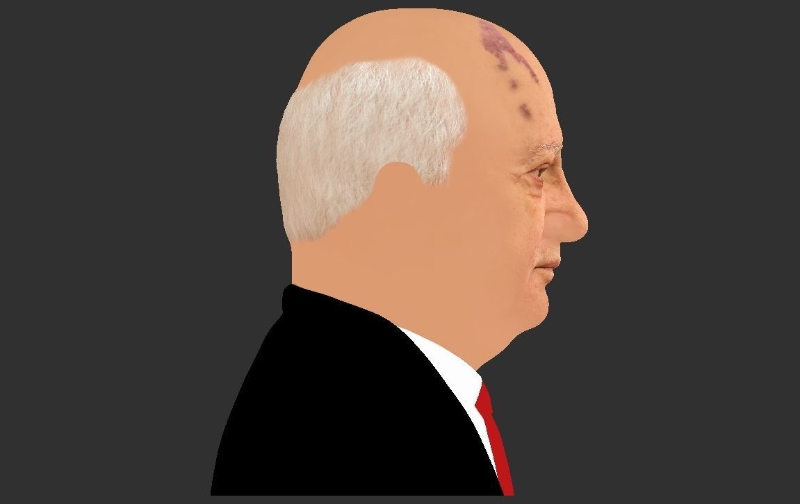 Mikhail Gorbachev bust ready for full color 3D printing 3D print model_23