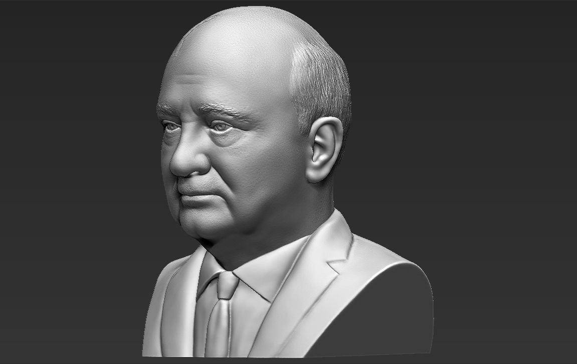 Mikhail Gorbachev bust ready for full color 3D printing 3D print model_27