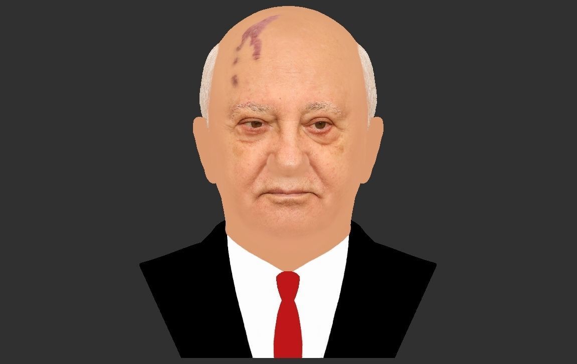 Mikhail Gorbachev bust ready for full color 3D printing 3D print model_20