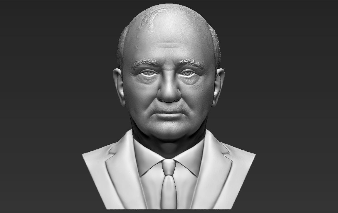 Mikhail Gorbachev bust ready for full color 3D printing 3D print model_25