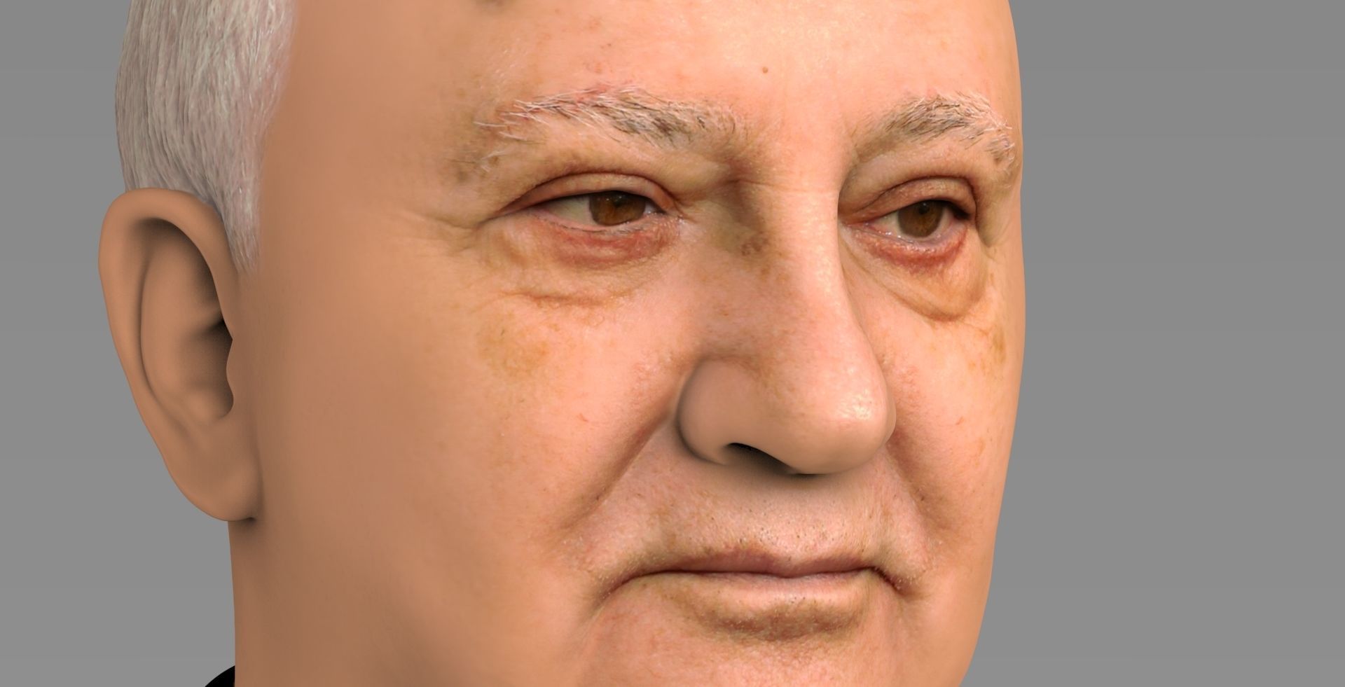 Mikhail Gorbachev bust ready for full color 3D printing 3D print model_13