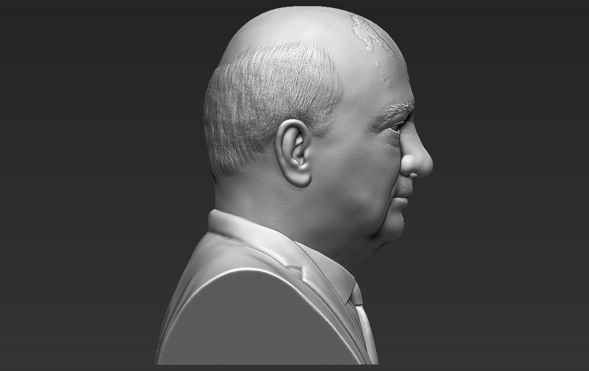 Mikhail Gorbachev bust ready for full color 3D printing 3D print model_32