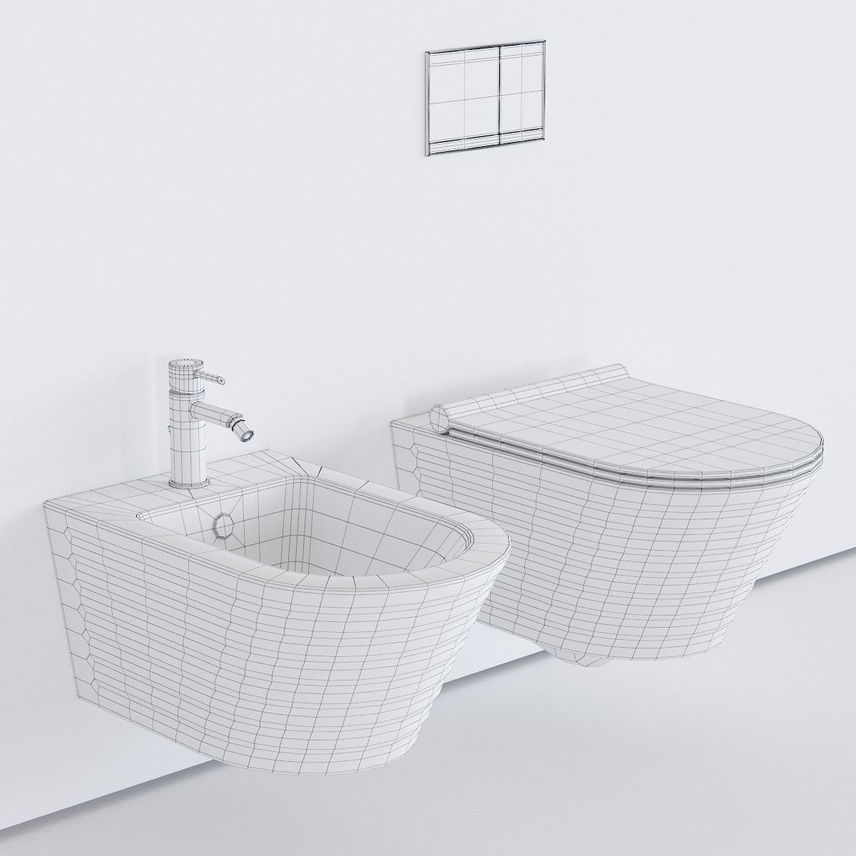 Catalano Classy Wall-hang WC Low-poly 3D model_4