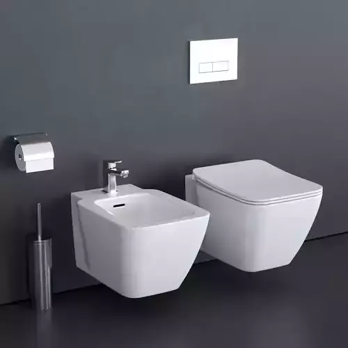 Ideal Standard STRADA II Wall-Hung WC art T2997 art T2971 Low-poly 3D model