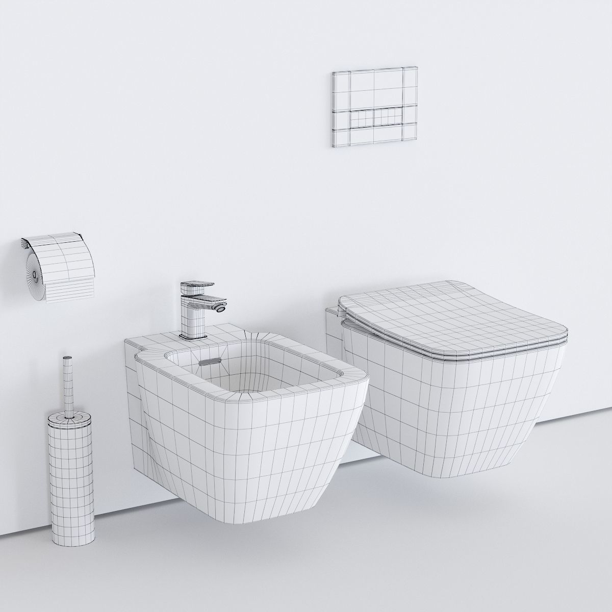 Ideal Standard STRADA II Wall-Hung WC art T2997 art T2971 Low-poly 3D model_4