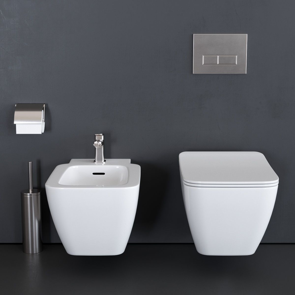 Ideal Standard STRADA II Wall-Hung WC art T2997 art T2971 Low-poly 3D model_2