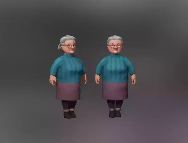Old Lady Low-poly 3D model