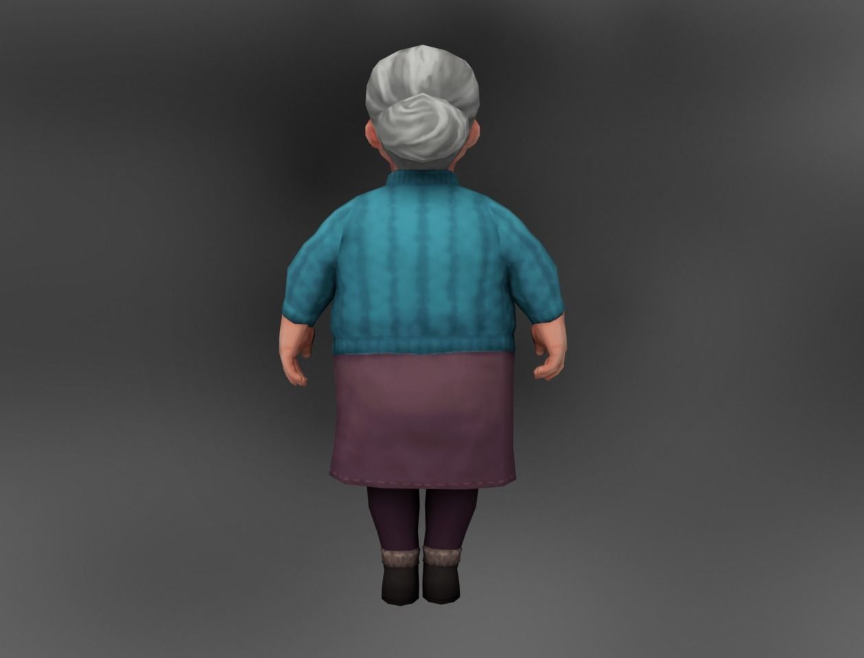Old Lady Low-poly 3D model_5