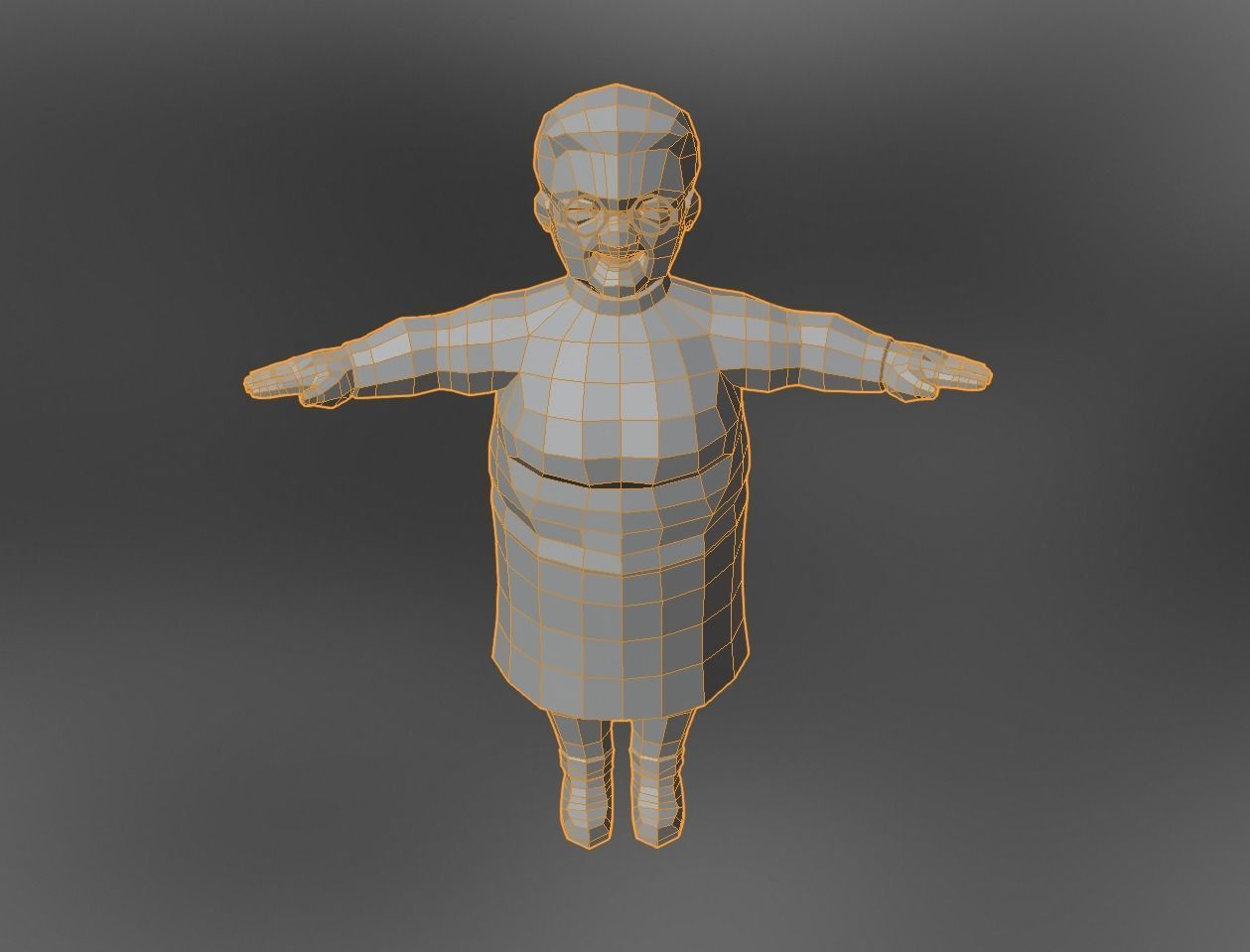 Old Lady Low-poly 3D model_8