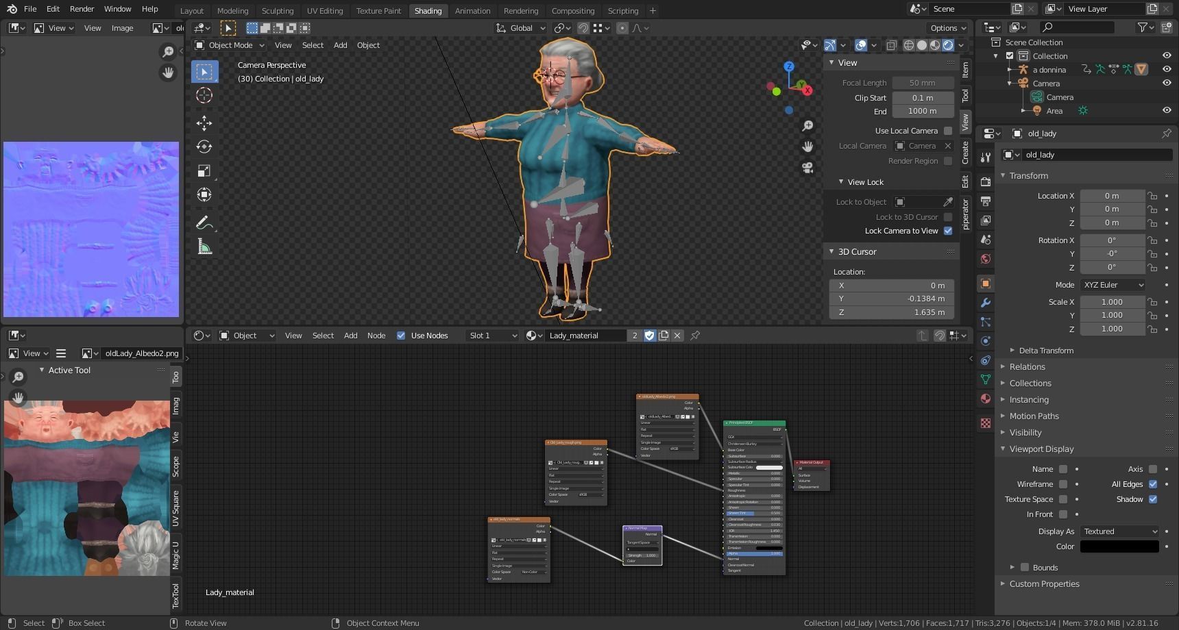Old Lady Low-poly 3D model_10