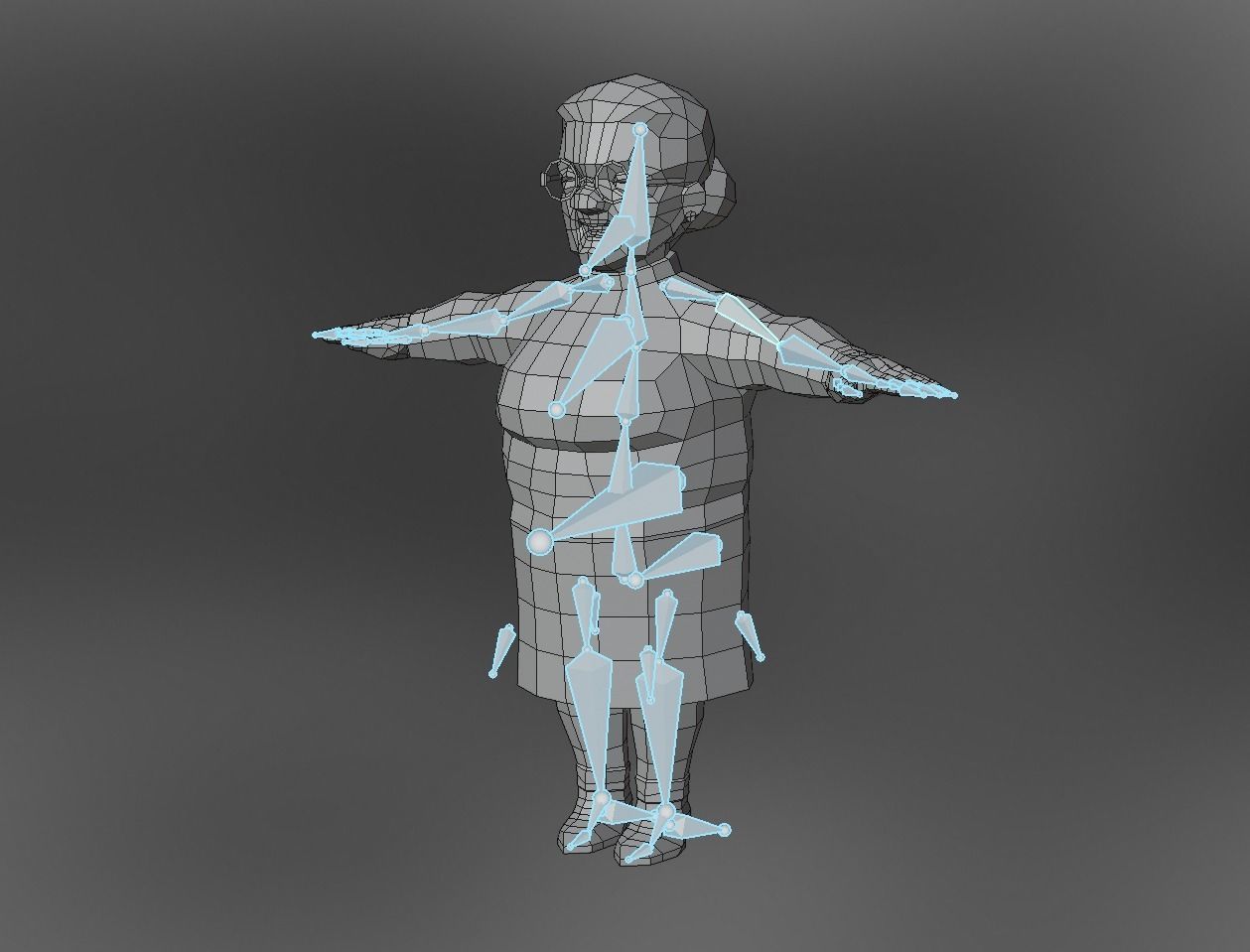 Old Lady Low-poly 3D model_9