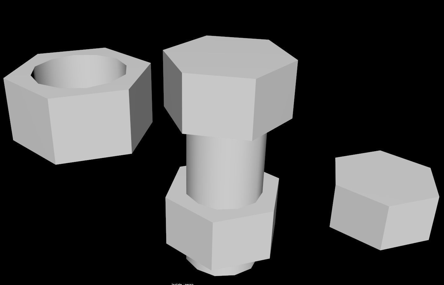 Nut and bolt - Game-Ready VR Low-poly 3D model_12