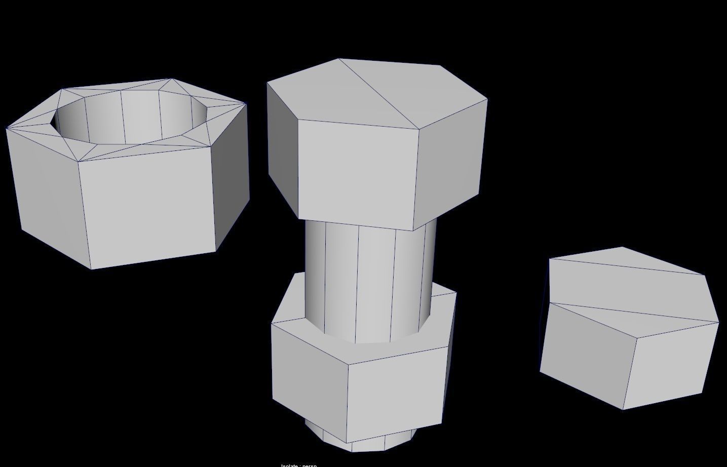 Nut and bolt - Game-Ready VR Low-poly 3D model_1