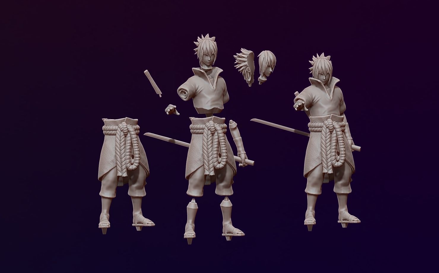 naruto and sasuke with kurama and perfect susanoo 3d print 3D Model Collection_5