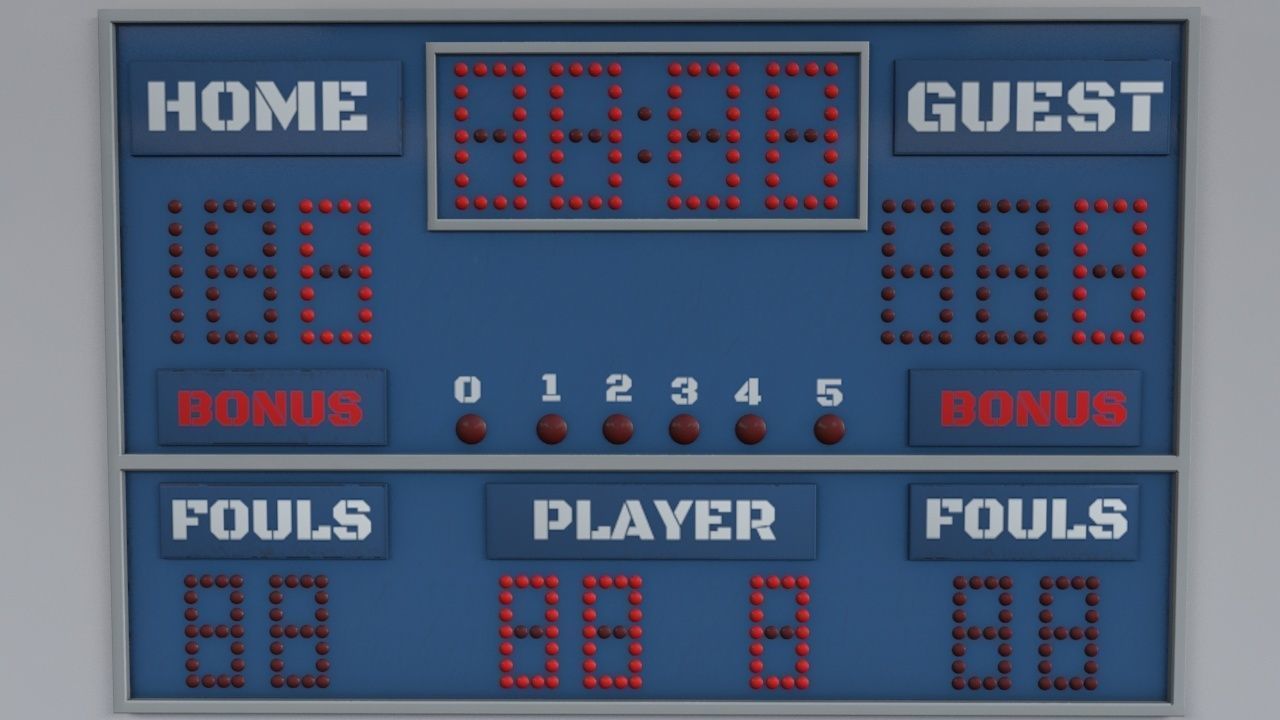 School Gym  Volleyball Court 3D model_8