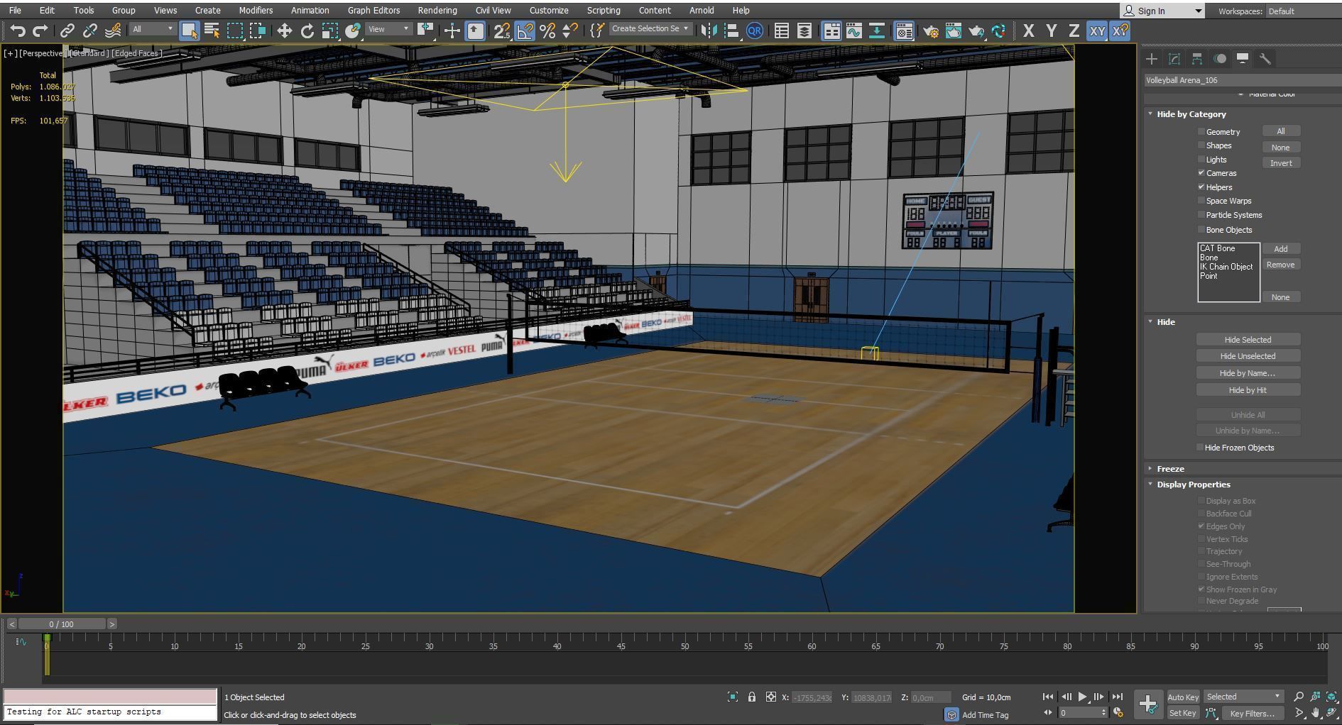 School Gym  Volleyball Court 3D model_11