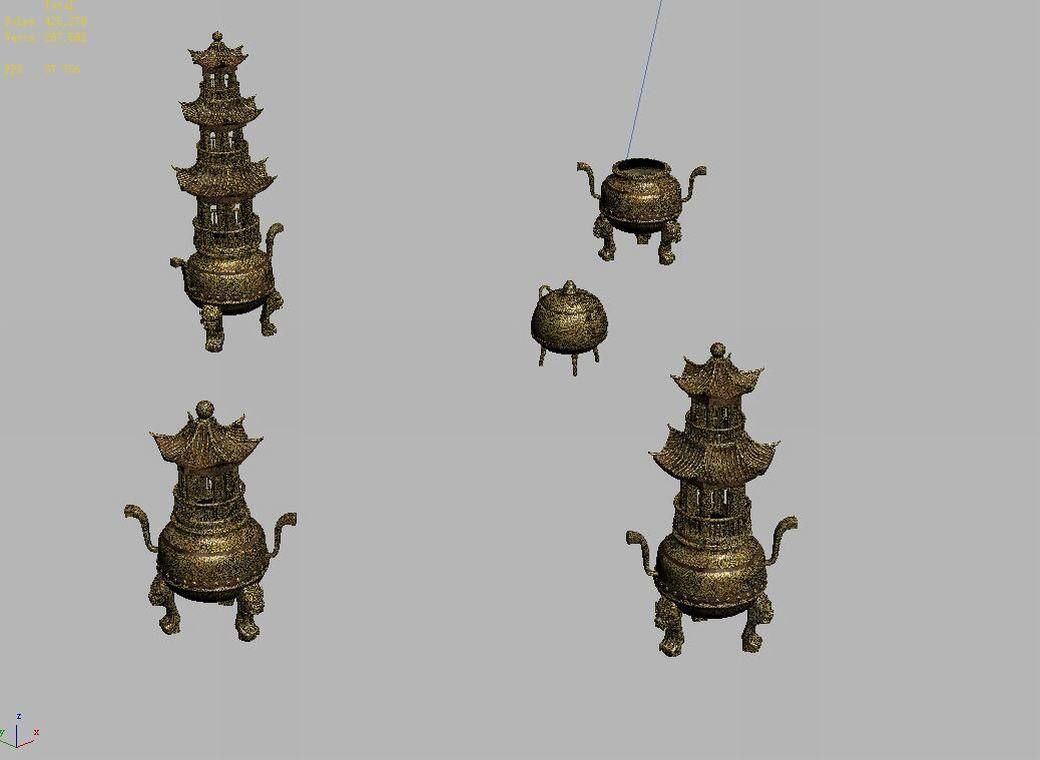 Dynasty Elven Mountain Range - Incense burner 01 3D model_4