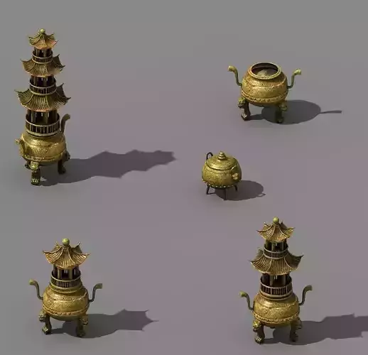 Dynasty Elven Mountain Range - Incense burner 01