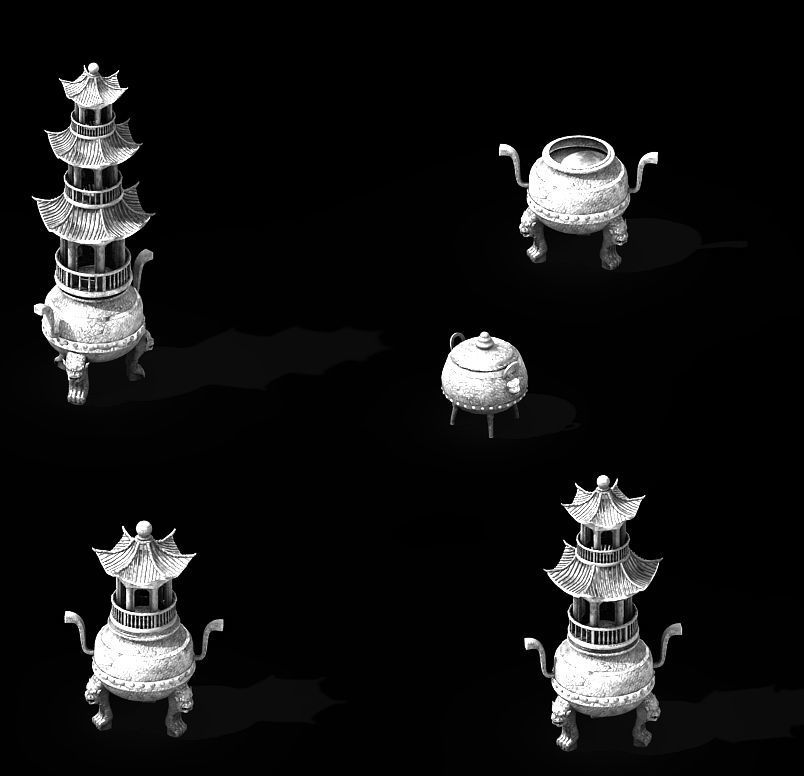 Dynasty Elven Mountain Range - Incense burner 01 3D model_2