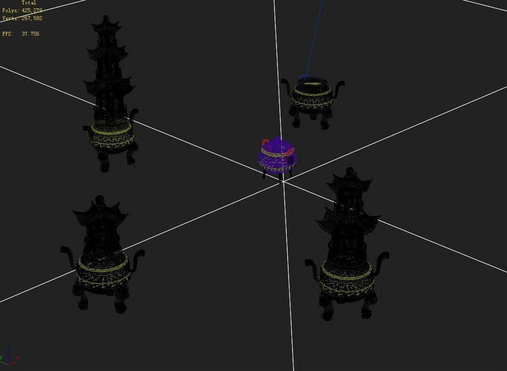 Dynasty Elven Mountain Range - Incense burner 01 3D model_3