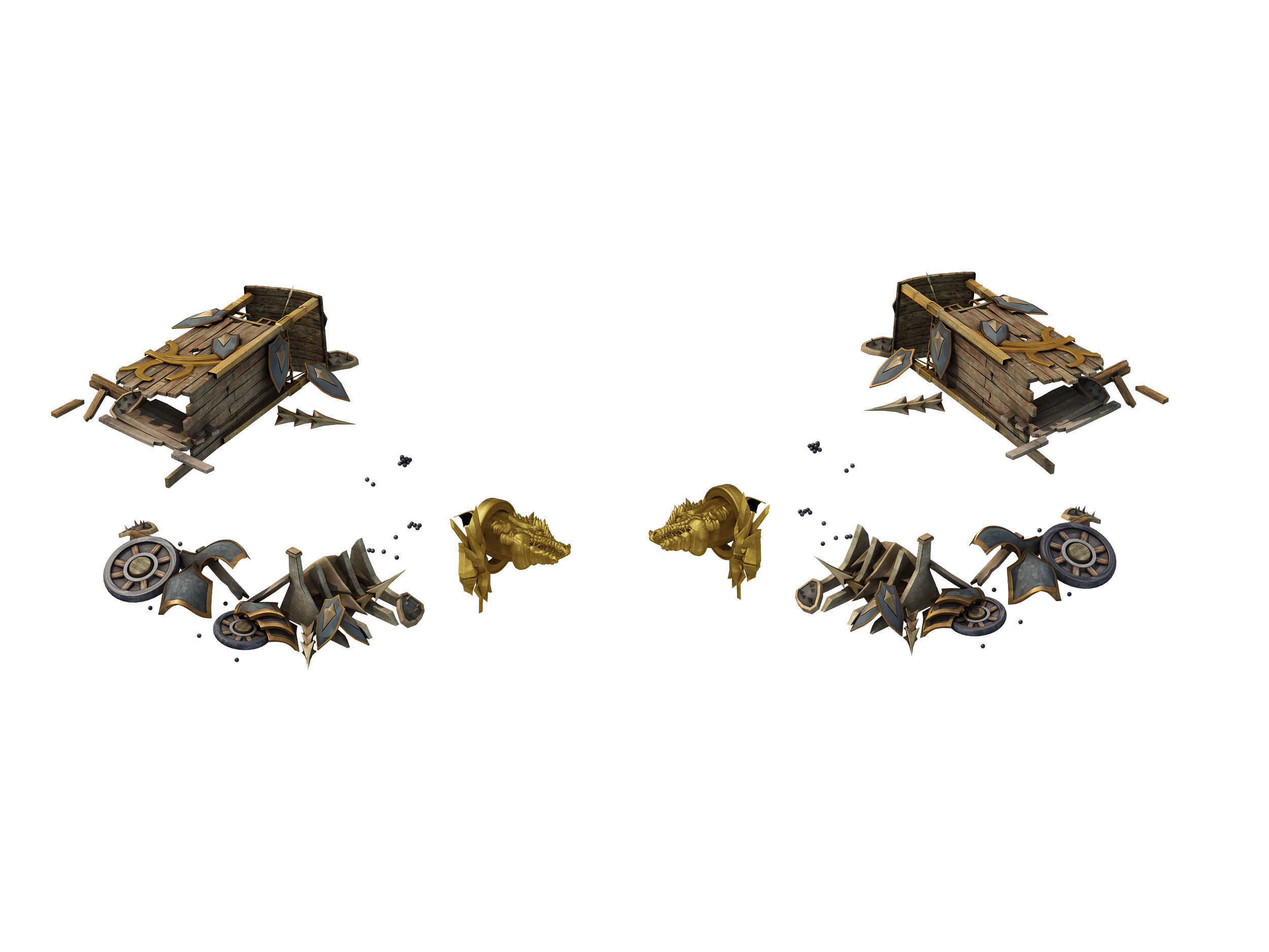 Dynasty Nagisen Grassland - Goblin Broken Tank 01 3D model_1