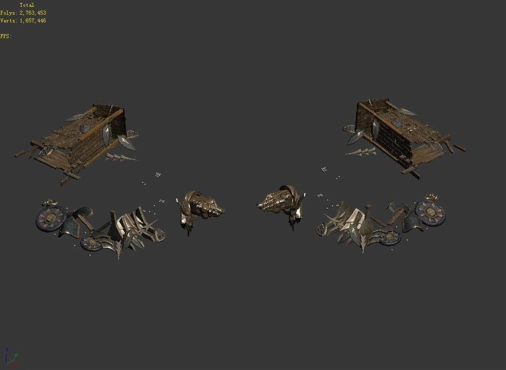 Dynasty Nagisen Grassland - Goblin Broken Tank 01 3D model_5