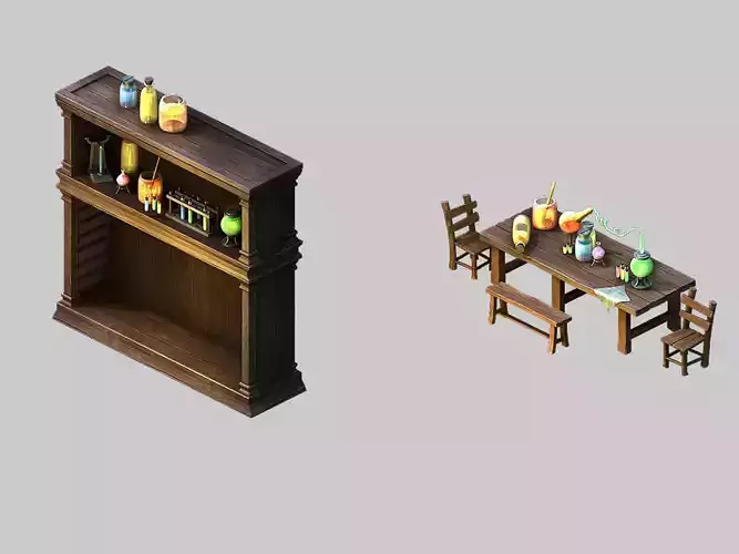 DynastyWitch Chalet - Cabinet Chemistr Medicine Bottle 01 3D model
