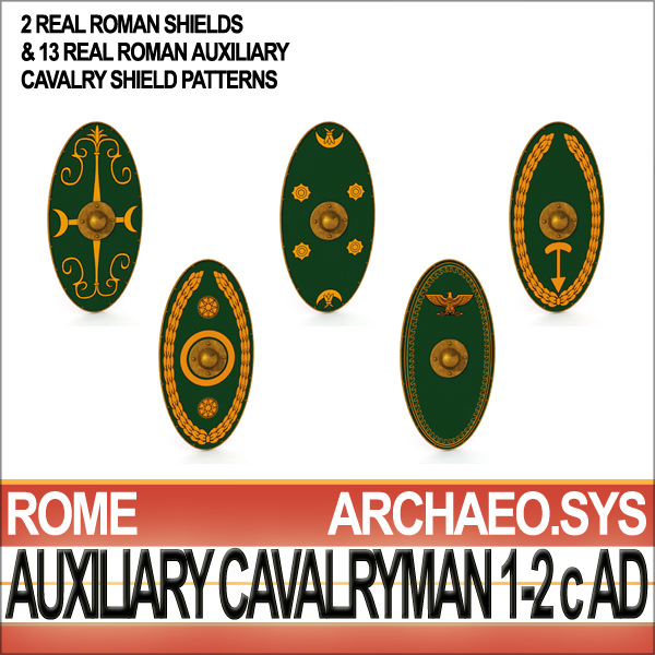 Ancient Rome Auxiliary Cavalryman Props Set 3D model_26