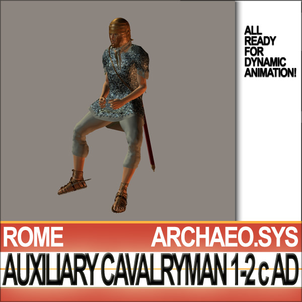Ancient Rome Auxiliary Cavalryman Props Set 3D model_31