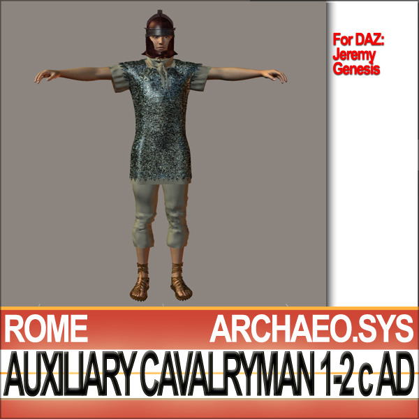 Ancient Rome Auxiliary Cavalryman Props Set 3D model_29