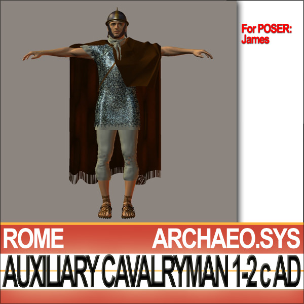 Ancient Rome Auxiliary Cavalryman Props Set 3D model_27