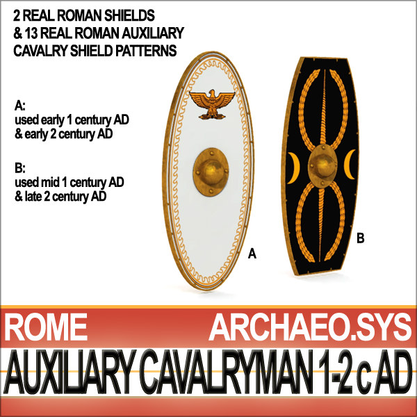 Ancient Rome Auxiliary Cavalryman Props Set 3D model_23