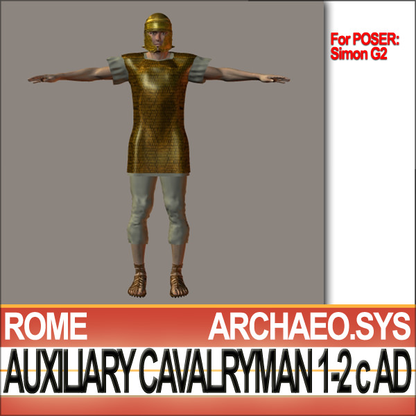 Ancient Rome Auxiliary Cavalryman Props Set 3D model_28