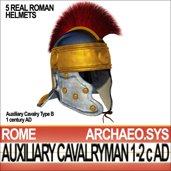 Ancient Rome Auxiliary Cavalryman Props Set 3D model_19