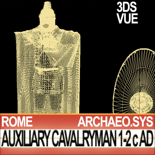 Ancient Rome Auxiliary Cavalryman Props Set 3D model_32