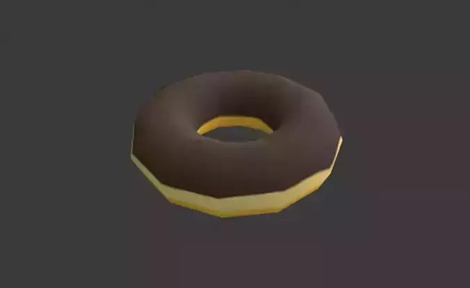 Low Poly Chocolate Donut